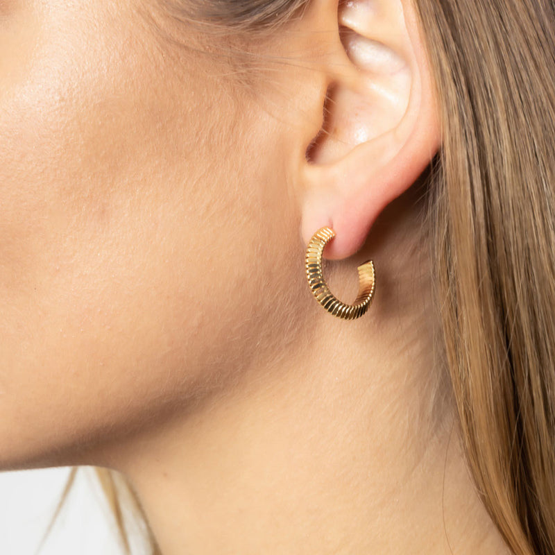 Gold Dipped Textured Hoops