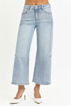 Julia Wide Leg Seam Detail Crop Denim